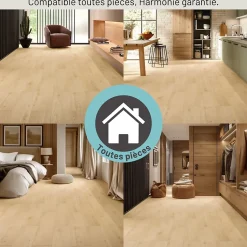 Sol stratifié Meknes , passage extrême AC6, effet chêne, L.128,6 cm x l.21,4 cm x ép.10 mm, résistant à l'eau-Homflor Best