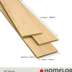 Sol stratifié Meknes , passage extrême AC6, effet chêne, L.128,6 cm x l.21,4 cm x ép.10 mm, résistant à l'eau-Homflor Best