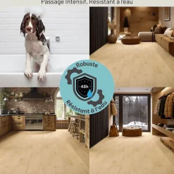 Sol stratifié Meknes , passage extrême AC6, effet chêne, L.128,6 cm x l.21,4 cm x ép.10 mm, résistant à l'eau-Homflor Best