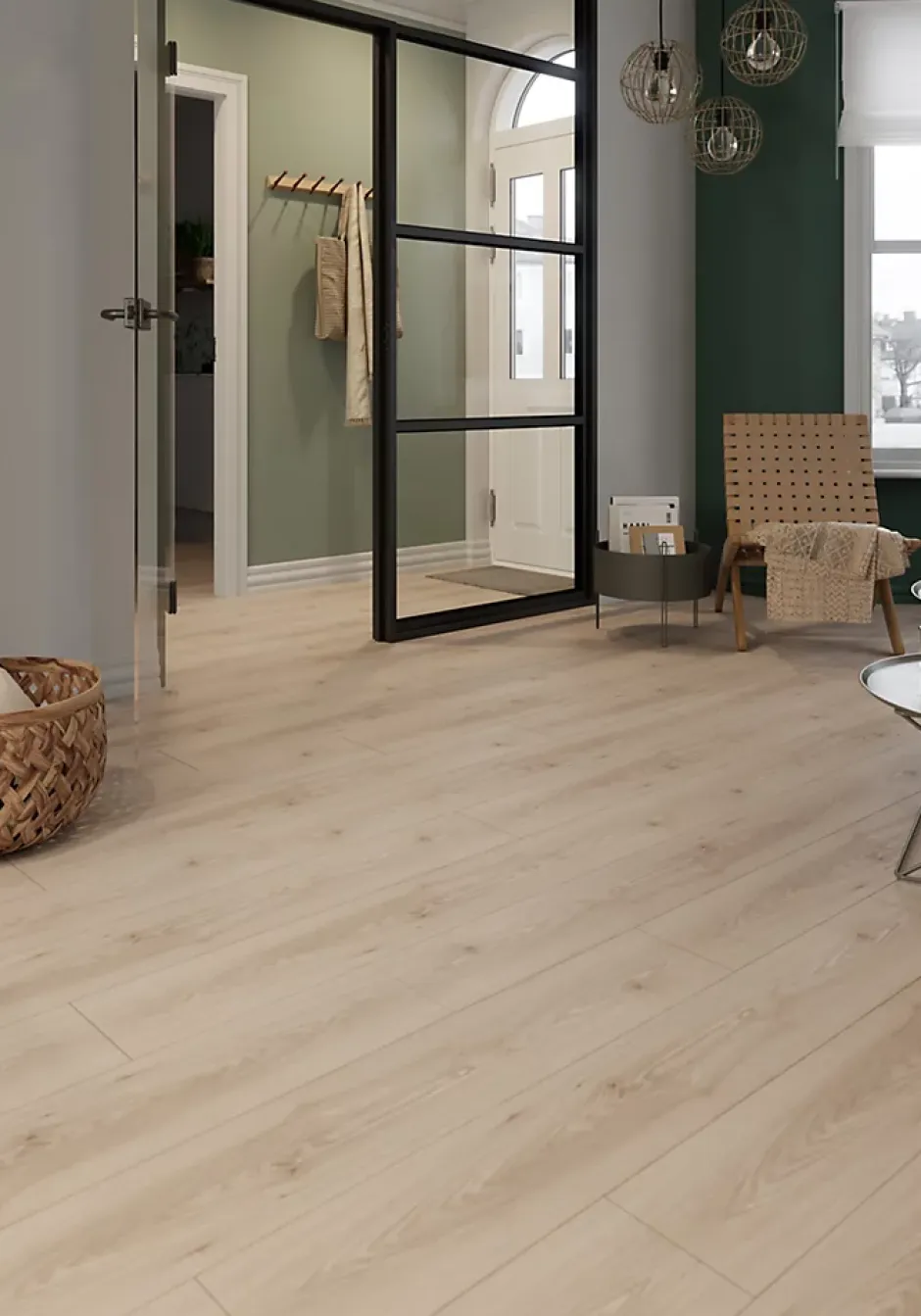 Sol stratifié passage intense AC5, effet bois brut, L 129,2 cm x l 19,3 cm x ép 8 mm, Alishan-GoodHome Discount