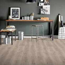 Sol stratifié passage intense AC5, effet bois brut grisé, Cress II-GoodHome