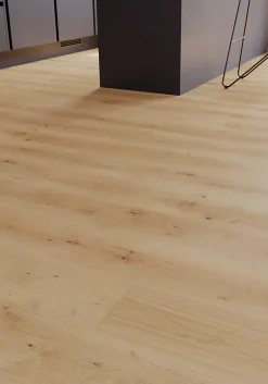 Sol stratifié Randolph , passage intense AC5, effet chêne blond, L.129,2 cm x l.19,3 cm x ép.8 mm-GoodHome Sale