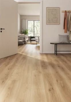 Sol stratifié Randolph , passage intense AC5, effet chêne blond, L.129,2 cm x l.19,3 cm x ép.8 mm-GoodHome Sale