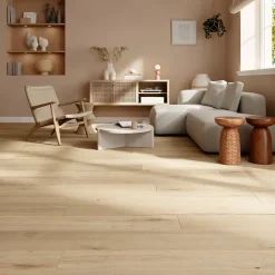 GoodHome Sol stratifié Shawford , passage intense AC5, effet chêne, L.129,2 cm x l.19,3 cm x ép.8 mm