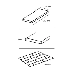 Sol stratifié 3-Strip, passage modéré AC3, effet chêne miel, L.129 cm x l.19,4 x cm ép.6 mm- Outlet
