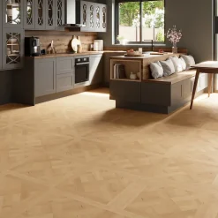 GoodHome Sol stratifié Turnbull , passage intense AC5, effet chêne blond, L.120 cm x l.60 cm x ép.10 mm, résistant à l'eau