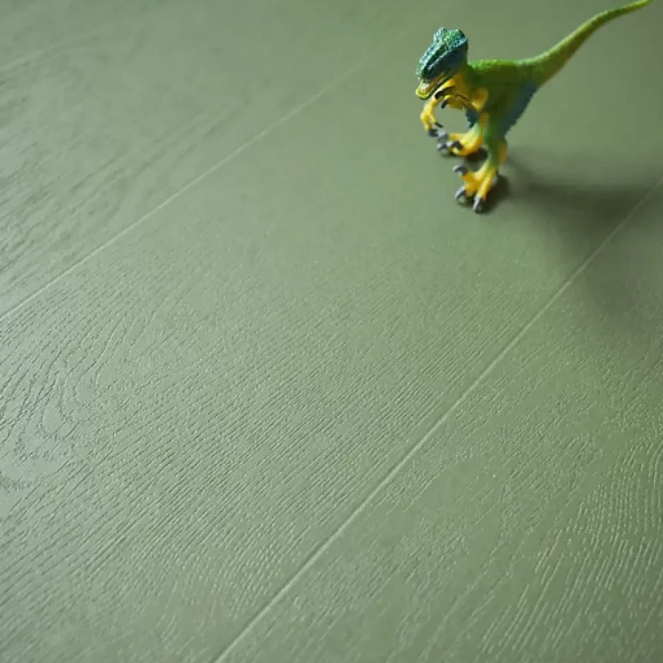 Décoweb Sol vinyle - Aspect parquet bois vintage vert - Rouleau de 2m x 3m