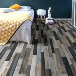 Sol Vinyle - Imitation parquet irisé foncé - Rouleau de 3m x 2m-Décoweb Discount