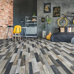 Sol Vinyle - Imitation parquet irisé foncé - Rouleau de 3m x 2m-Décoweb Discount
