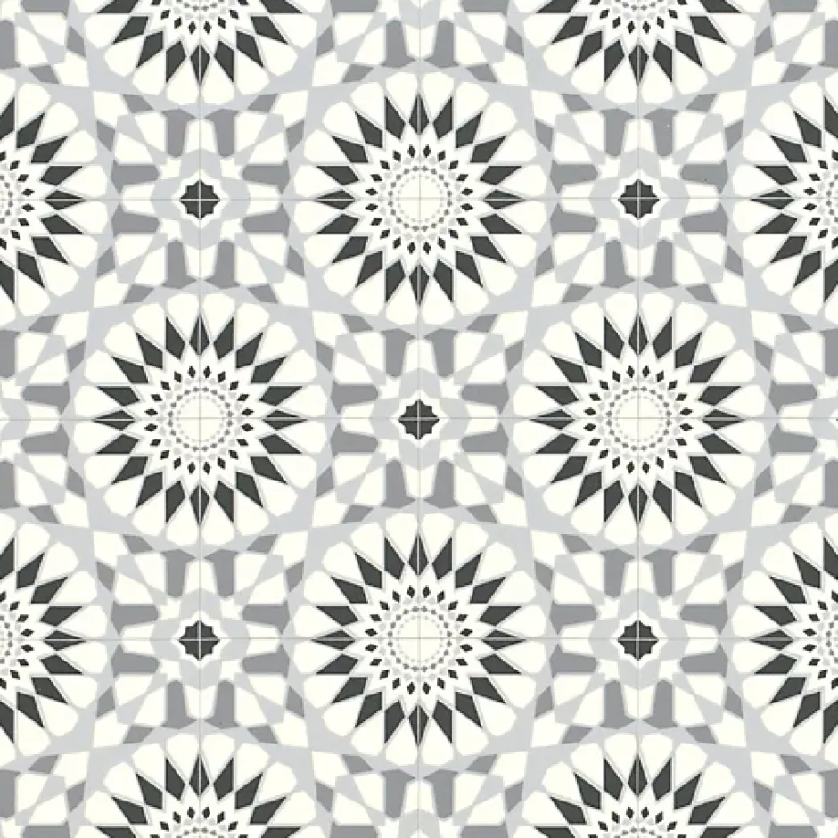 Décoweb Sol Vinyle Carreaux de ciment mosaïque noir - Rouleau de 3m x 2m