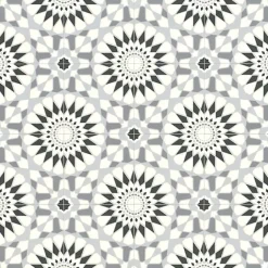 Décoweb Sol Vinyle Carreaux de ciment mosaïque noir - Rouleau de 2m x 3m