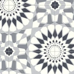 Décoweb Sol Vinyle Carreaux de ciment mosaïque noir - Rouleau de 2m x 3m