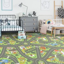 Sol Vinyle Circuit voiture pour enfants City - Rouleau de 2m x 2m-Décoweb Hot