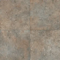 Décoweb Sol Vinyle effet Carrelage métal - Rouille - Rouleau de 2m x 2m