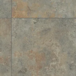 Décoweb Sol Vinyle effet Carrelage métal - Rouille - Rouleau de 2m x 2m