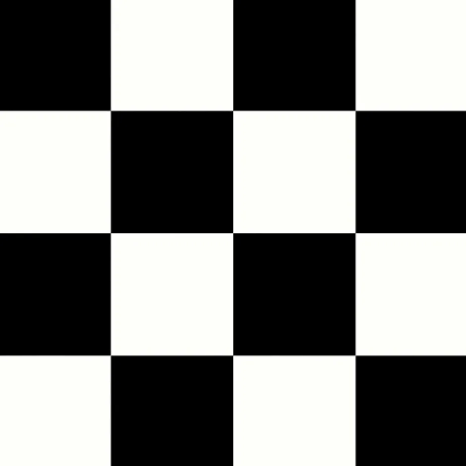 Sol vinyle effet damier noir & blanc - Rouleau de 2m x 2m-Décoweb