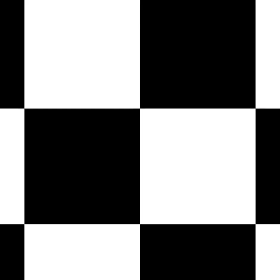 Sol vinyle effet damier noir & blanc - Rouleau de 2m x 2m-Décoweb