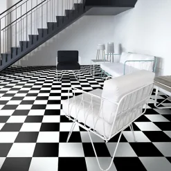 Sol vinyle effet damier noir & blanc - Echantillon 15 x 20 cm-Décoweb Best