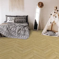 Décoweb Sol Vinyle effet Parquet chevron Chêne naturel - Rouleau de 4m x 5m