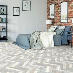 Sol Vinyle effet parquet usé chevron coloré - Rouleau de 3m x 3m-Décoweb Discount