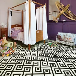 Décoweb Sol Vinyle Imitation Carrelage losange - Rouleau de 2m x 2m