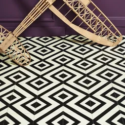 Décoweb Sol Vinyle Imitation Carrelage losange - Rouleau de 2m x 3m