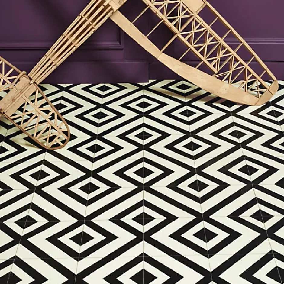 Décoweb Sol Vinyle Imitation Carrelage losange - Rouleau de 2m x 3m