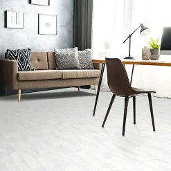 Sol vinyle Imitation parquet blanc veinage gris - Rouleau de 3m x 5m-Décoweb Outlet