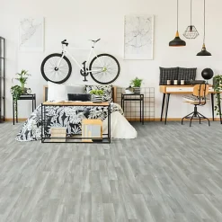 Sol Vinyle Imitation parquet gris clair - Rouleau de 2m x 2m-Décoweb Clearance