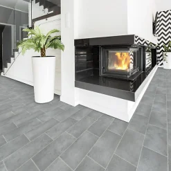 Sol Vinyle Style - Imitation Carrelage gris - Rouleau de 3m x 4m-Décoweb Discount