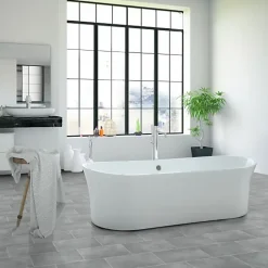 Sol Vinyle Style - Imitation Carrelage gris - Rouleau de 3m x 4m-Décoweb Discount