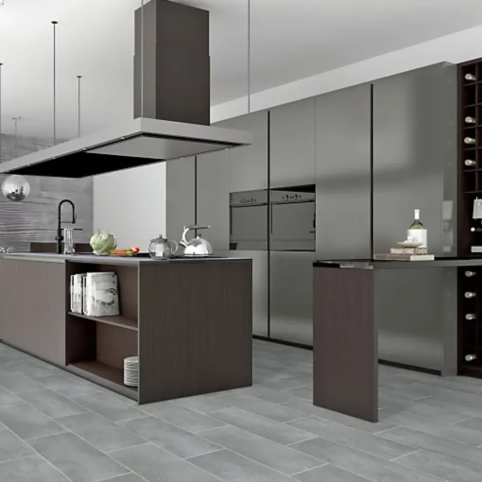 Sol Vinyle Style - Imitation Carrelage gris - Rouleau de 3m x 4m-Décoweb Discount