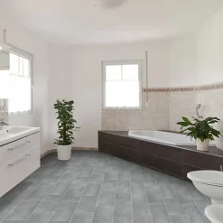 Sol Vinyle Style - Imitation Carrelage gris - Rouleau de 3m x 4m-Décoweb Discount