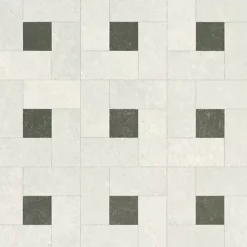 Décoweb Sol vinyle Textile - Aspect dalles en pierre & cabochons - Rouleau de 2m x 2m