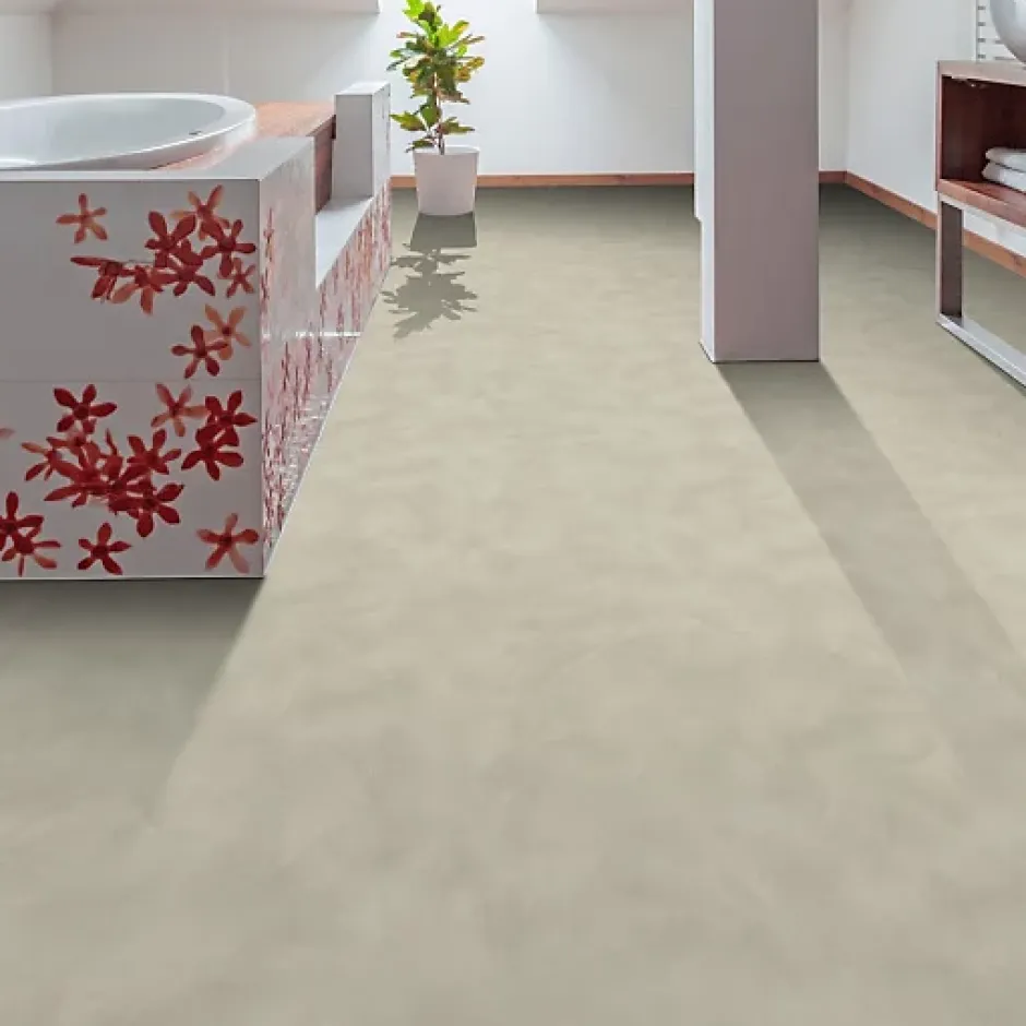 Décoweb Sol vinyle Textile - Effet béton lissé gris centaure - Rouleau de 3m x 6m