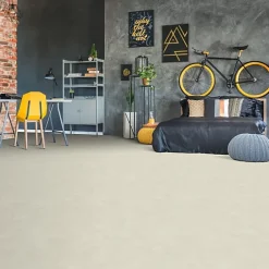 Sol vinyle Textile - Effet béton lissé ivoire - Echantillon 15 x 20 cm-Décoweb