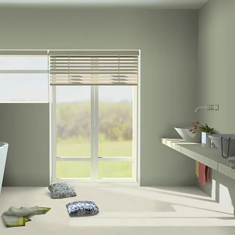 Sol vinyle Textile - Effet béton lissé ivoire - Echantillon 15 x 20 cm-Décoweb