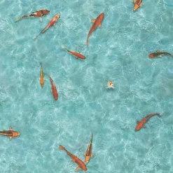 Sol vinyle Textile - effet poisson Koï japonais - Echantillon 15 x 20 cm-Décoweb Discount