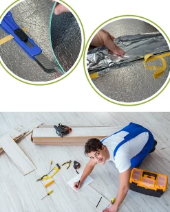 Ikhemalarka Sous-couche sol XPS 5 mm avec film PET 7m2 isolation phonique thermique et anti-choc pour parquet et moquette