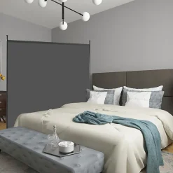 Giantex Séparateur de Pièce 184 x 184 cm, Paravent de Confidentialité sur roulettes, Paravent Autoportant pour Salon, Chambre, Gris