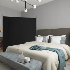 Séparateur de Pièce 184 x 184 cm, Paravent de Confidentialité sur roulettes, Paravent Autoportant pour Salon, Chambre, Noir-Giantex Best