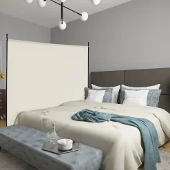 Séparateur de Pièce 184 x 184 cm, Paravent de Confidentialité sur roulettes, Paravent Autoportant pour Salon, Chambre, Blanc-Giantex