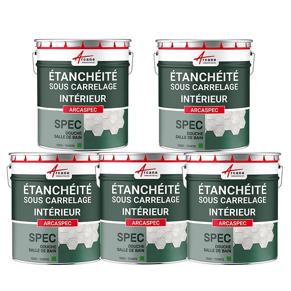 SPEC Étanchéité sous carrelage douche et salle de bain ARCASPEC - Offre Spéciale : 5 x 15 Kg --Arcane Industries Hot