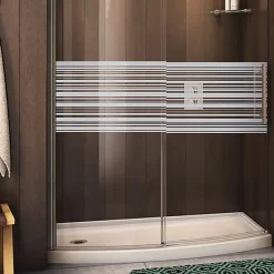 Sticker porte de douche lignes horizontales 100x55cm 55 x 100 cm-Ambiance Sticker Hot