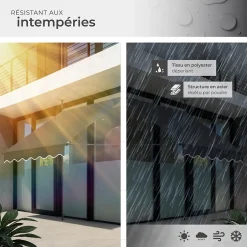 Tectake Store à pince sans perçage en polyester 150 x 180 cm gris