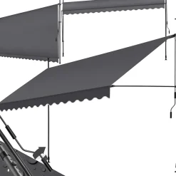 Store à pince sans perçage avec Manivelle Réglable en hauteur 211 - 304 cm noir/gris-Tectake Sale