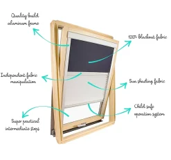 Avosdim Store Duo compatible fenêtre de toit VELUX pour dimension CK02 - Beige