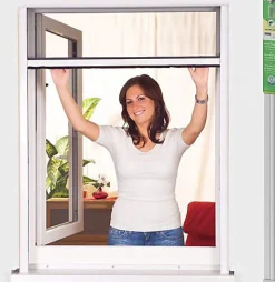 Store moustiquaire enroulable blanc pour fenêtre 150 x 220 cm