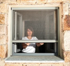 Store Moustiquaire Recoupable LUXE - L150 x H160cm - Gris RAL 7038-Avosdim Discount