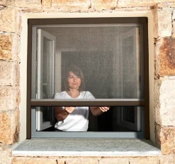 Avosdim Store Moustiquaire Recoupable LUXE - L125 x H160cm - Marron RAL 8014